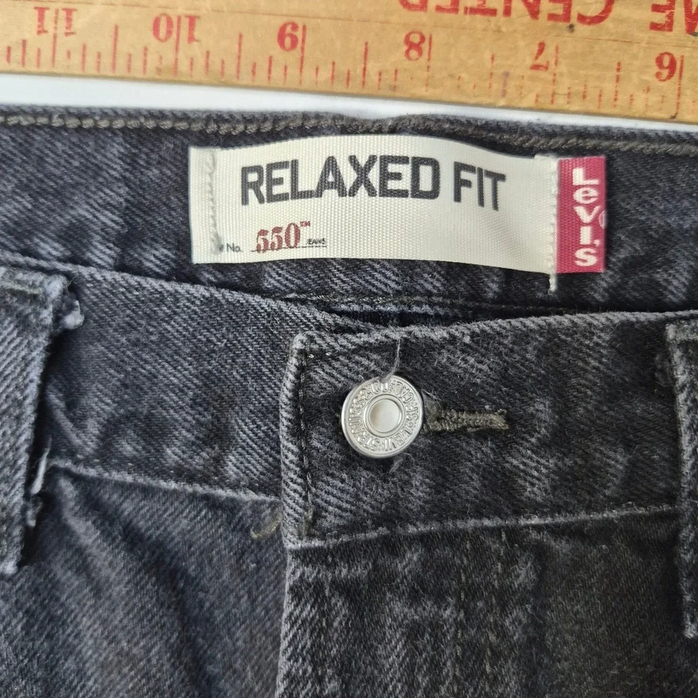 Levi's 550 Relaxed Fit Mens 34x32 Black Jeans Denim Baggy Grunge Workwear 2007